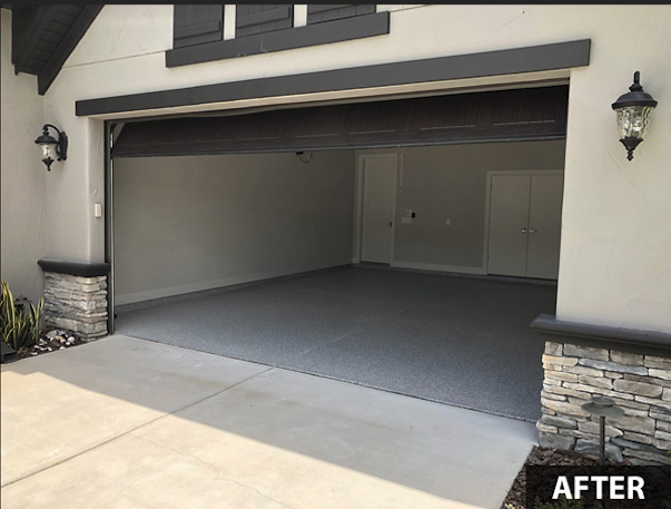 After - epoxy flake garage