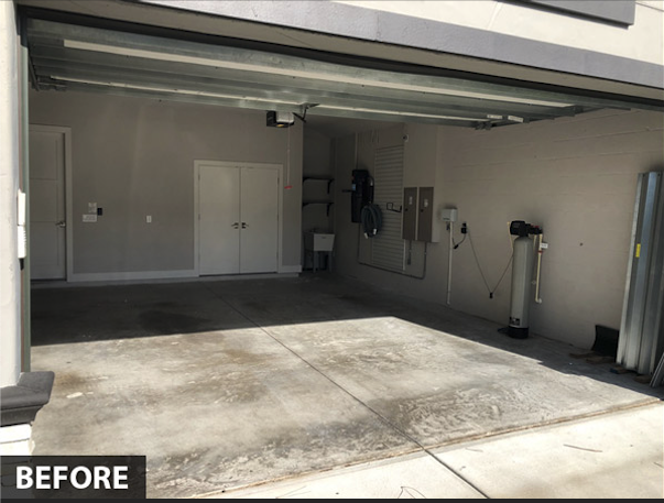 Before - bare concrete garage